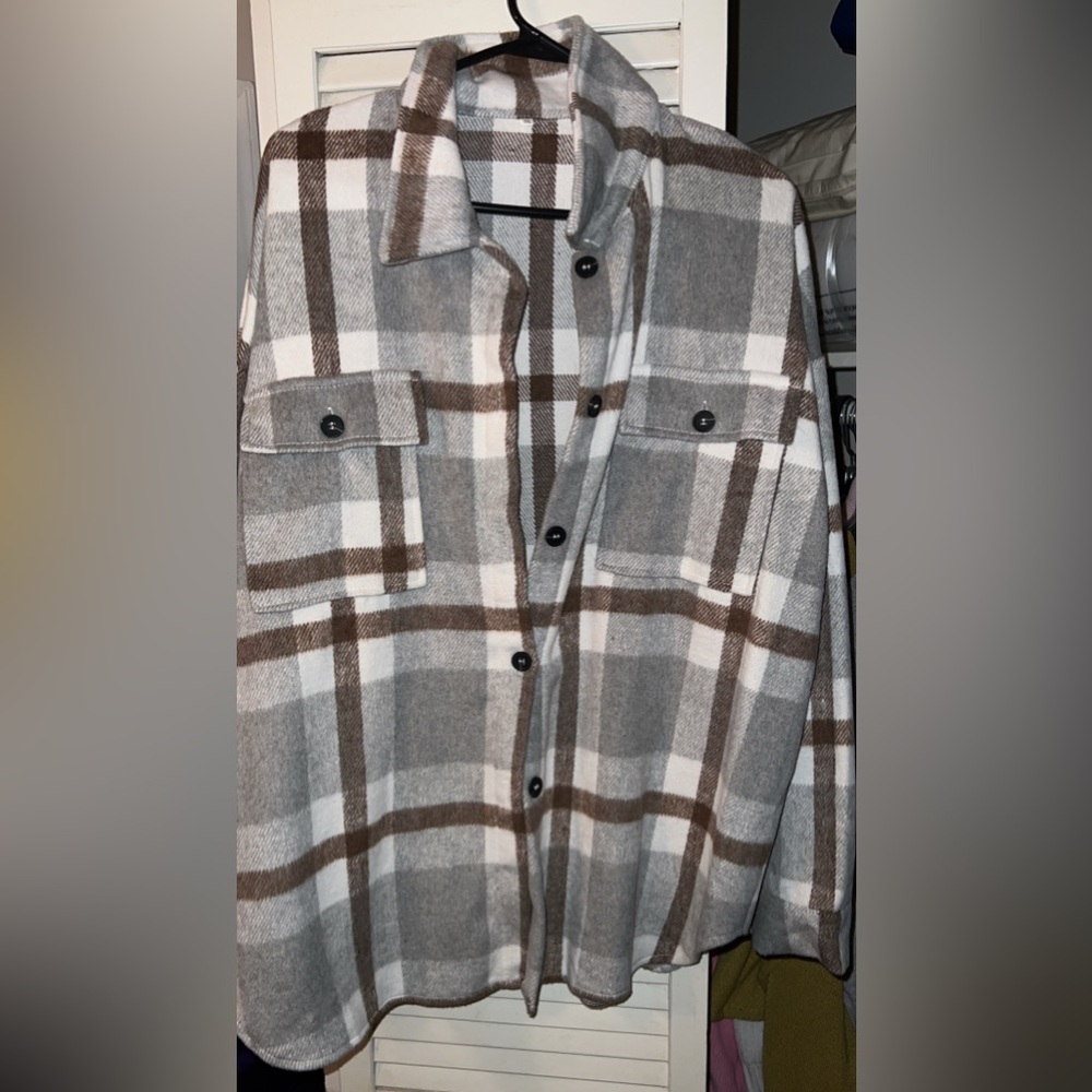 Plaid Gray and Brown Women’s Flannel